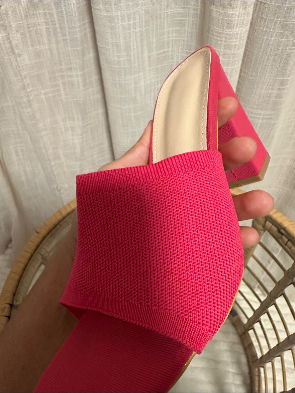 SHEIN Hot Pink Block Heel Slide Mules - Picture 3 of 8